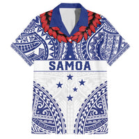 Personalised Toa Samoa Rugby Spirit Family Matching Tank Maxi Dress and Hawaiian Shirt White Samoan Tribal Pattern LT9 Dad's Shirt - Short Sleeve White - Polynesian Pride