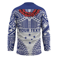 Personalised Toa Samoa Rugby Spirit Hockey Jersey White Samoan Tribal Pattern - Polynesian Pride