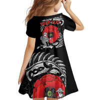 ANZAC Day Aotearoa Silver Fern Maori Personalised Family Matching Off Shoulder Maxi Dress and Hawaiian Shirt LT9 - Polynesian Pride