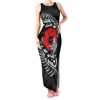 ANZAC Day Aotearoa Silver Fern Maori Personalised Family Matching Tank Maxi Dress and Hawaiian Shirt LT9 Mom's Dress Black - Polynesian Pride