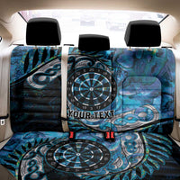 New Zealand Darts Personalised Back Car Seat Cover Aotearoa Silver Fern Blue Papua Shell Spirit LT9 - Polynesian Pride