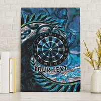 New Zealand Darts Personalised Canvas Wall Art Aotearoa Silver Fern Blue Papua Shell Spirit LT9 Without Frame Blue - Polynesian Pride