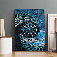 New Zealand Darts Personalised Canvas Wall Art Aotearoa Silver Fern Blue Papua Shell Spirit LT9 - Polynesian Pride