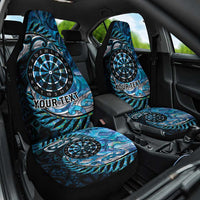 New Zealand Darts Personalised Car Seat Cover Aotearoa Silver Fern Blue Papua Shell Spirit LT9 One Size Blue - Polynesian Pride