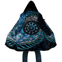 New Zealand Darts Personalised Cloak Aotearoa Silver Fern Blue Papua Shell Spirit LT9 Unisex Blue - Polynesian Pride