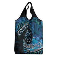 New Zealand Darts Personalised Grocery Bag Aotearoa Silver Fern Blue Papua Shell Spirit LT9 - Polynesian Pride