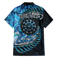 New Zealand Darts Personalised Hawaiian Shirt Aotearoa Silver Fern Blue Papua Shell Spirit LT9 - Polynesian Pride
