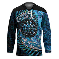 New Zealand Darts Personalised Hockey Jersey Aotearoa Silver Fern Blue Papua Shell Spirit LT9 Unisex Blue - Polynesian Pride