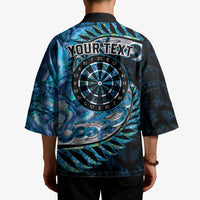 New Zealand Darts Personalised Kimono Aotearoa Silver Fern Blue Papua Shell Spirit LT9 - Polynesian Pride