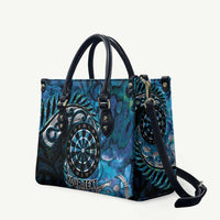 New Zealand Darts Personalised Leather Bag Aotearoa Silver Fern Blue Papua Shell Spirit LT9 Blue - Polynesian Pride