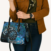 New Zealand Darts Personalised Leather Bag Aotearoa Silver Fern Blue Papua Shell Spirit LT9 - Polynesian Pride