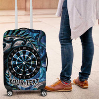 New Zealand Darts Personalised Luggage Cover Aotearoa Silver Fern Blue Papua Shell Spirit LT9 Blue - Polynesian Pride