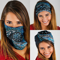 New Zealand Darts Personalised Neck Gaiter Aotearoa Silver Fern Blue Papua Shell Spirit LT9 - Polynesian Pride