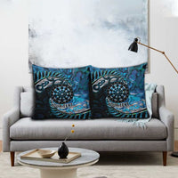 New Zealand Darts Personalised Pillow Cover Aotearoa Silver Fern Blue Papua Shell Spirit LT9 - Polynesian Pride