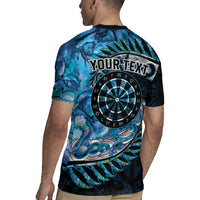 New Zealand Darts Personalised Rugby Jersey Aotearoa Silver Fern Blue Papua Shell Spirit LT9 - Polynesian Pride