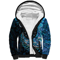 New Zealand Darts Personalised Sherpa Hoodie Aotearoa Silver Fern Blue Papua Shell Spirit LT9 Unisex Blue - Polynesian Pride