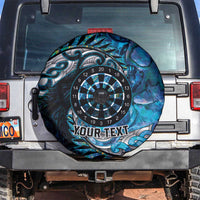 New Zealand Darts Personalised Spare Tire Cover Aotearoa Silver Fern Blue Papua Shell Spirit LT9 Blue - Polynesian Pride