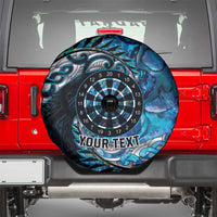 New Zealand Darts Personalised Spare Tire Cover Aotearoa Silver Fern Blue Papua Shell Spirit LT9 - Polynesian Pride