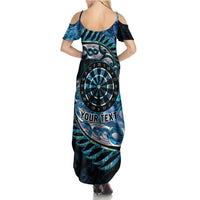 New Zealand Darts Personalised Summer Maxi Dress Aotearoa Silver Fern Blue Papua Shell Spirit LT9 - Polynesian Pride