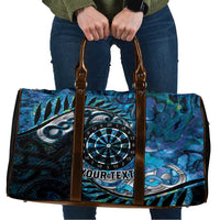 New Zealand Darts Personalised Travel Bag Aotearoa Silver Fern Blue Papua Shell Spirit LT9 Blue - Polynesian Pride