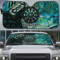 New Zealand Darts Personalised Auto Sun Shade Aotearoa Silver Fern Green Papua Shell Spirit LT9 Green - Polynesian Pride
