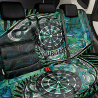 New Zealand Darts Personalised Back Car Seat Cover Aotearoa Silver Fern Green Papua Shell Spirit LT9 - Polynesian Pride