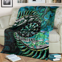 New Zealand Darts Personalised Blanket Aotearoa Silver Fern Green Papua Shell Spirit LT9 - Polynesian Pride