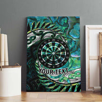 New Zealand Darts Personalised Canvas Wall Art Aotearoa Silver Fern Green Papua Shell Spirit LT9 - Polynesian Pride
