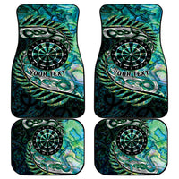 New Zealand Darts Personalised Car Mats Aotearoa Silver Fern Green Papua Shell Spirit LT9 - Polynesian Pride