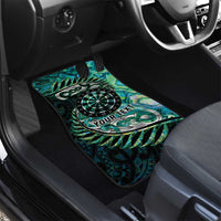 New Zealand Darts Personalised Car Mats Aotearoa Silver Fern Green Papua Shell Spirit LT9 - Polynesian Pride