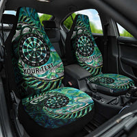 New Zealand Darts Personalised Car Seat Cover Aotearoa Silver Fern Green Papua Shell Spirit LT9 One Size Green - Polynesian Pride