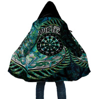 New Zealand Darts Personalised Cloak Aotearoa Silver Fern Green Papua Shell Spirit LT9 Unisex Green - Polynesian Pride