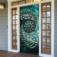 New Zealand Darts Personalised Door Cover Aotearoa Silver Fern Green Papua Shell Spirit LT9 - Polynesian Pride