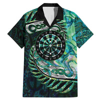 New Zealand Darts Personalised Family Matching Mermaid Dress and Hawaiian Shirt Aotearoa Silver Fern Green Papua Shell Spirit LT9 Dad's Shirt - Short Sleeve Green - Polynesian Pride