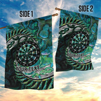 New Zealand Darts Personalised Garden Flag Aotearoa Silver Fern Green Papua Shell Spirit LT9 - Polynesian Pride