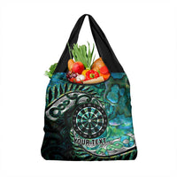New Zealand Darts Personalised Grocery Bag Aotearoa Silver Fern Green Papua Shell Spirit LT9 1-pack One Size Green - Polynesian Pride