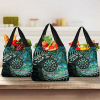 New Zealand Darts Personalised Grocery Bag Aotearoa Silver Fern Green Papua Shell Spirit LT9 3-pack One Size Green - Polynesian Pride