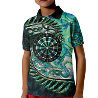 New Zealand Darts Personalised Kid Polo Shirt Aotearoa Silver Fern Green Papua Shell Spirit LT9 Kid Green - Polynesian Pride