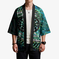 New Zealand Darts Personalised Kimono Aotearoa Silver Fern Green Papua Shell Spirit LT9 - Polynesian Pride