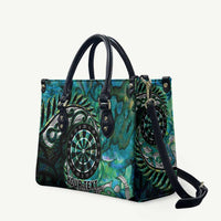 New Zealand Darts Personalised Leather Bag Aotearoa Silver Fern Green Papua Shell Spirit LT9 Green - Polynesian Pride