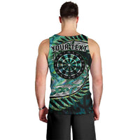 New Zealand Darts Personalised Men Tank Top Aotearoa Silver Fern Green Papua Shell Spirit LT9 - Polynesian Pride