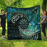 New Zealand Darts Personalised Quilt Aotearoa Silver Fern Green Papua Shell Spirit LT9 - Polynesian Pride