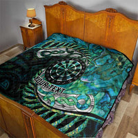 New Zealand Darts Personalised Quilt Aotearoa Silver Fern Green Papua Shell Spirit LT9 - Polynesian Pride