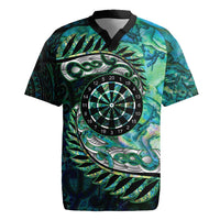 New Zealand Darts Personalised Rugby Jersey Aotearoa Silver Fern Green Papua Shell Spirit LT9 Green - Polynesian Pride