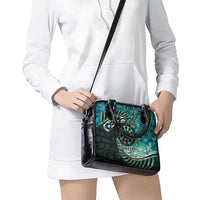New Zealand Darts Personalised Shoulder Handbag Aotearoa Silver Fern Green Papua Shell Spirit LT9 - Polynesian Pride
