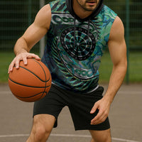 New Zealand Darts Personalised Sleeveless Hoodie Aotearoa Silver Fern Green Papua Shell Spirit LT9 - Polynesian Pride