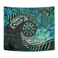 New Zealand Darts Personalised Tapestry Aotearoa Silver Fern Green Papua Shell Spirit LT9 - Polynesian Pride