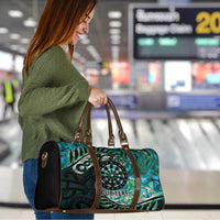New Zealand Darts Personalised Travel Bag Aotearoa Silver Fern Green Papua Shell Spirit LT9 - Polynesian Pride