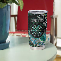 New Zealand Darts Personalised Tumbler Cup Aotearoa Silver Fern Green Papua Shell Spirit LT9 - Polynesian Pride