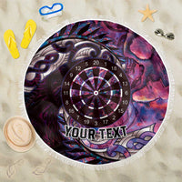 New Zealand Darts Personalised Beach Blanket Aotearoa Silver Fern Pink Papua Shell Spirit LT9 One Size 150cm Pink - Polynesian Pride
